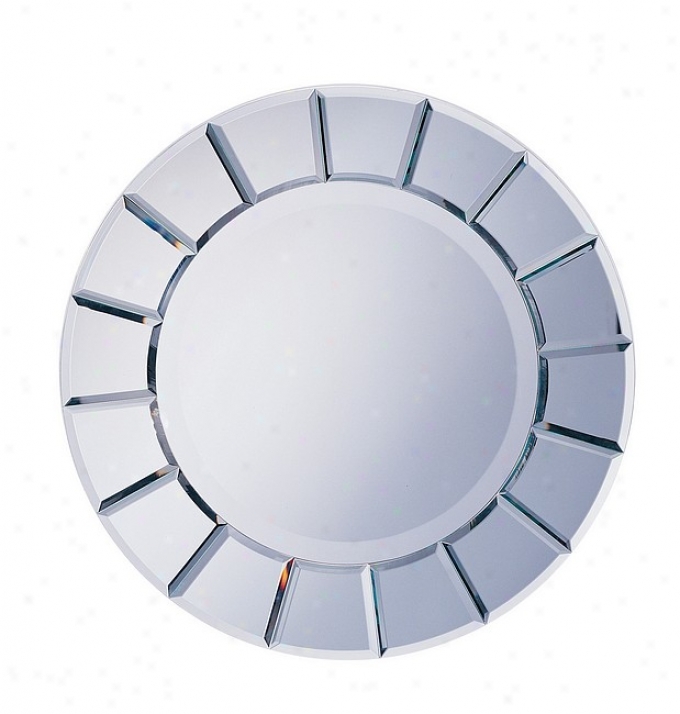 30&quot Claswic Round Sun Shaped Bevelled Wall Mirror