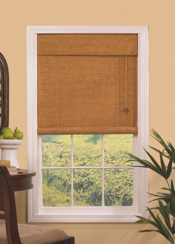 30&quotw Window Treatment Roll-up Shade With Valance In Paper Rattan