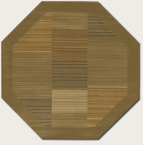 3'11&quot Octagon Area Rug Small Stripe Pattern In the opinion of Sage Border