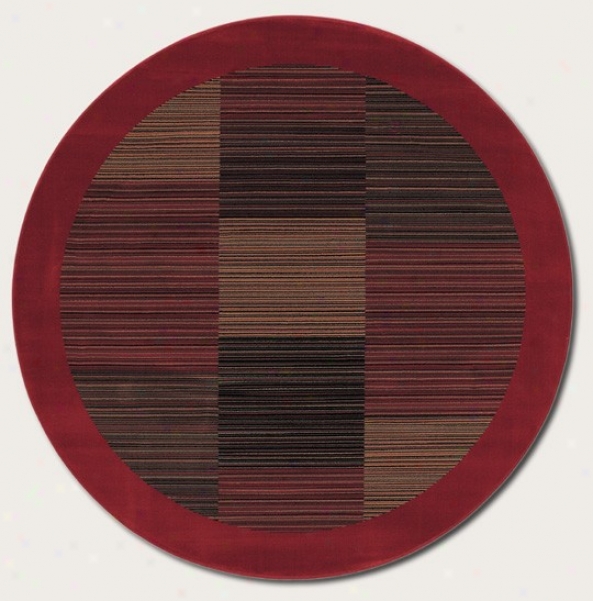 3'11&quot Round Area Rug Slender Stripe Pattern With Red Put a ~ upon