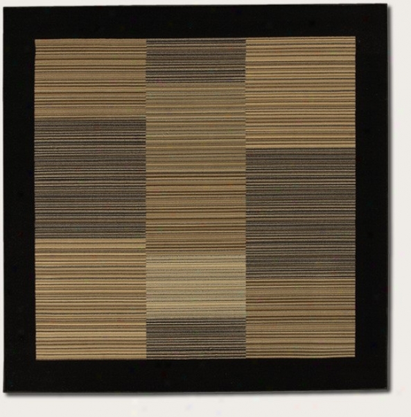 3'11&quot Square Area Rug Slender Stroke  Pattern With Black Border