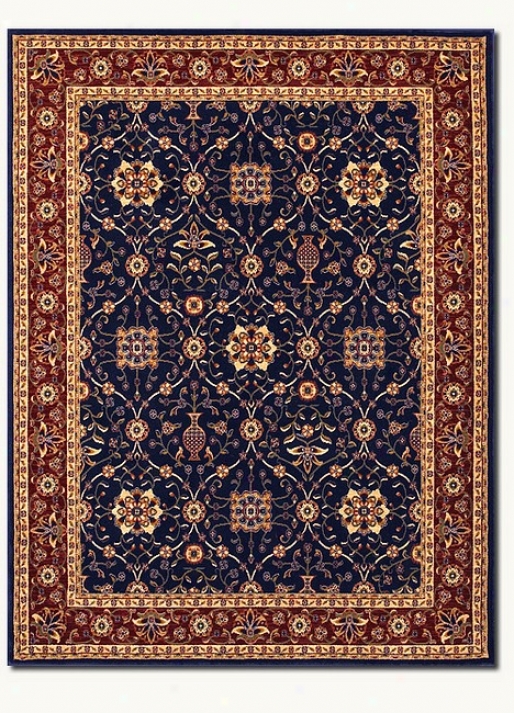 3'11&quot X 5' 6&quot T5aditional Persian Floral Motifs Navy Area Rug