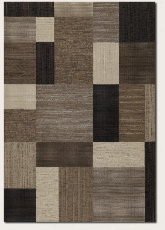 3'11&quot X 5'3&quot Area Rug Checker Pattern In Mocha And Grey