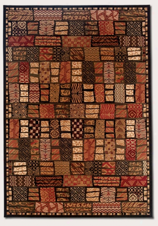 3'11&quot X 5'3&quot Area Rug Checkered Style Wity Animal Prunts