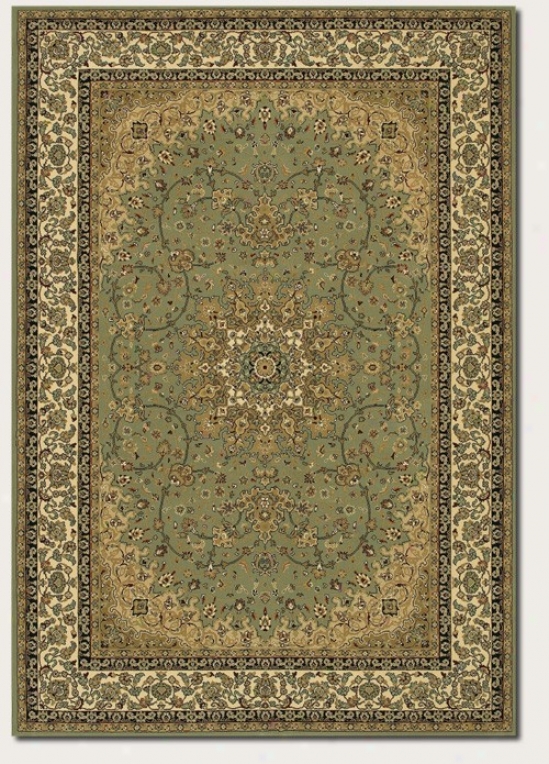 3'11&quot X 5'3&quot Area Rug Classic Persian Pattern In Sage