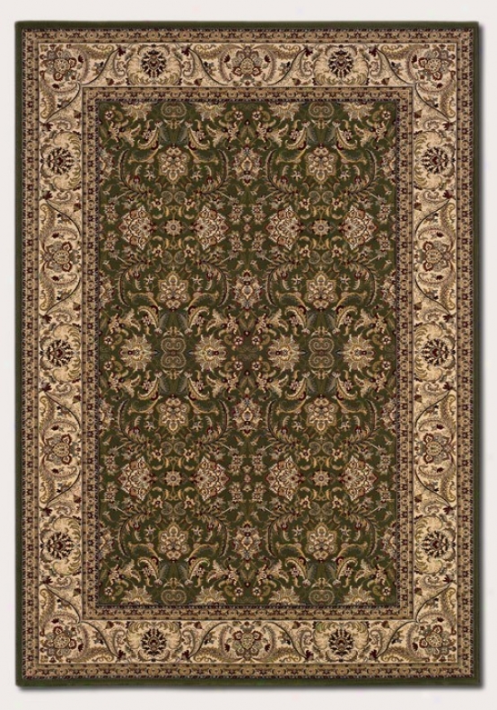 3'11&quot X 5'3&quot Area Rug Classic Persian Pa5tern In Deep Sage