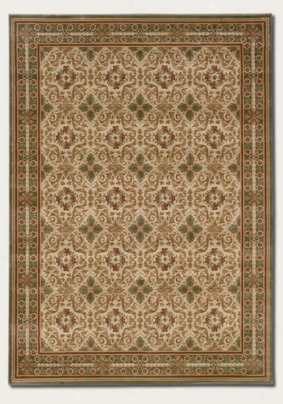 3'11&quot X 5'3&quot Area Rug Classic Persian Pattern In Sage Color