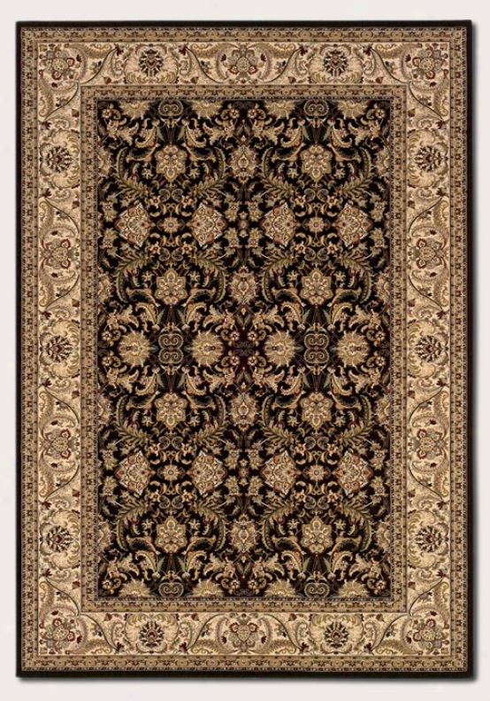 3'11&quot X 5'3&quot Area Rug Classic Persian Figure In Black And Crme