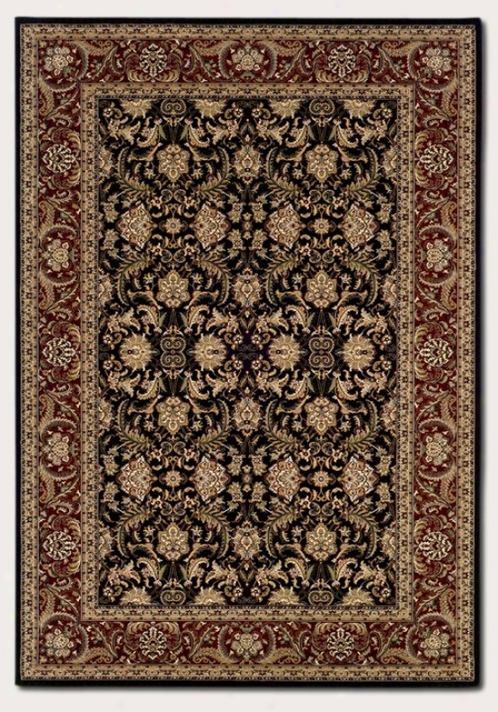 3'11&quo X 5'3&quot Area Rug Classic Persian Pattern In Negro And Burgundy