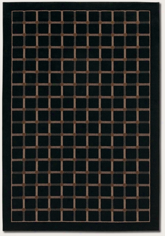 3'11&quot X 5'3&quot Area Rug Grid Pattern In Black Color