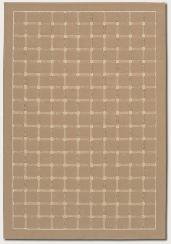 3'11&quot X 5'3&quot Area Rug Grid Pattern In Sahara Tan Color