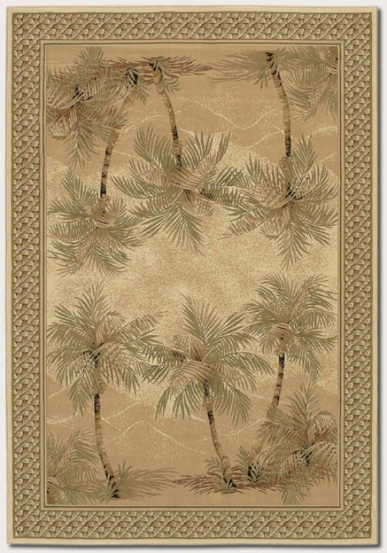 3'11&quot X 5'3&quot Area Rhg Palm Tree Print In Sand Color