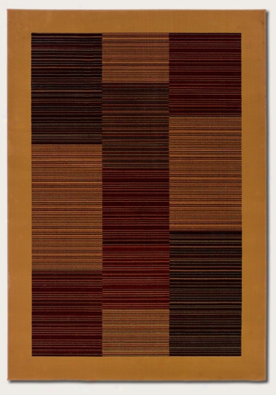 3'11&quot X 5'3&quot Area Rug Slender Stripe Pattern With Camel Border