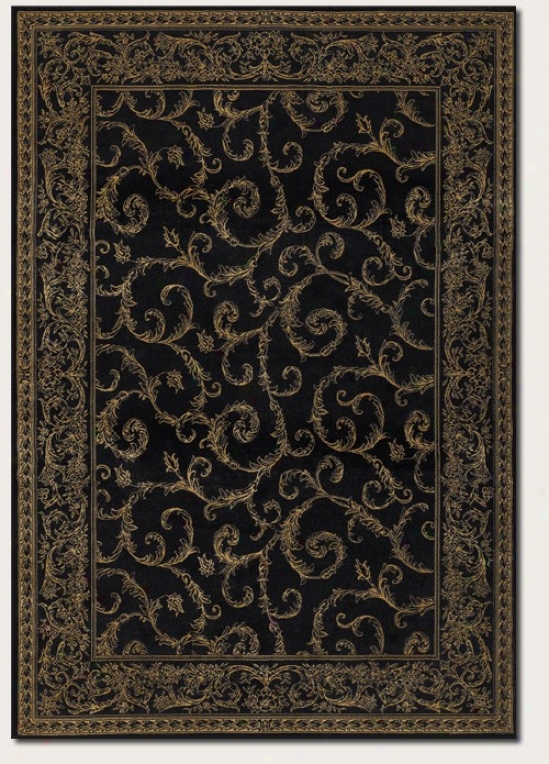 3'11&quot X 5'3&quot Area Rug Traditional Scroll Pattern In Black