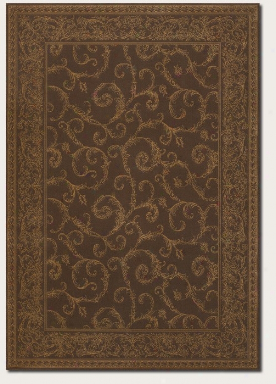 3'11&quot X 5'3&quot Area Rug Traditional Scroll Pattern In Cocoa