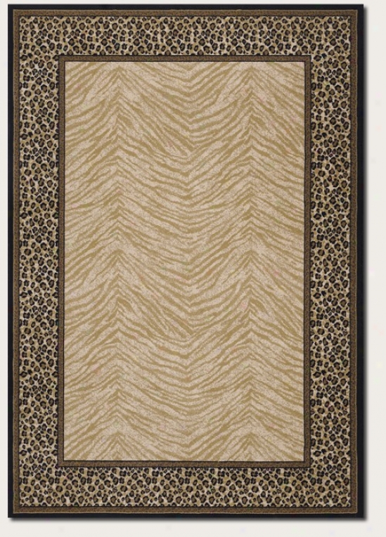 3'11&quot X 5'3&quot Area Rug Zebra And Leopard Print In Ivory And Beige