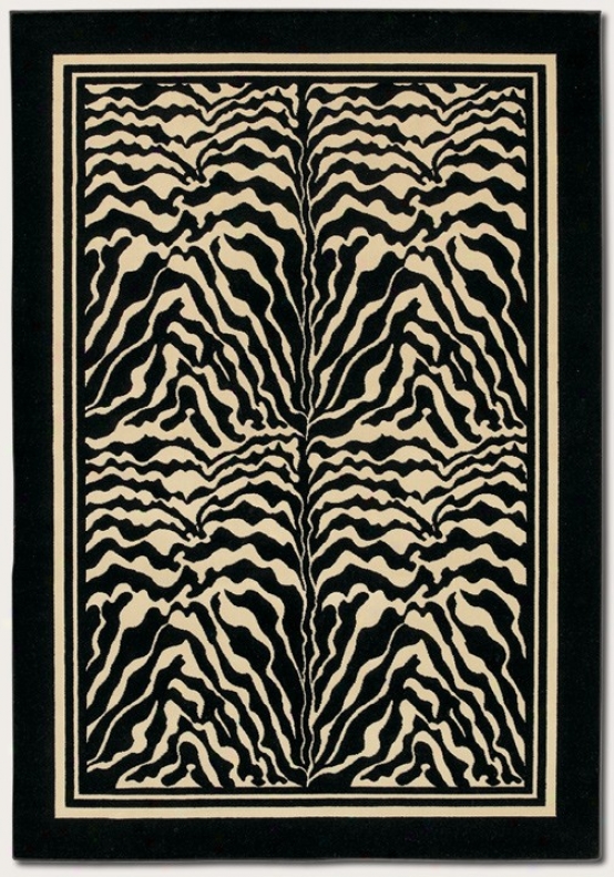 3'11&quot X 5'3&quot Area Rug Zebra Print With Black Border