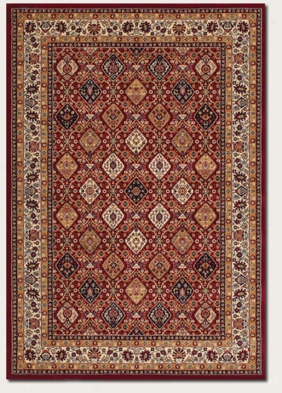 3'11&quot X 5'6&quot Area Rug Persian Floral Pattern In Red