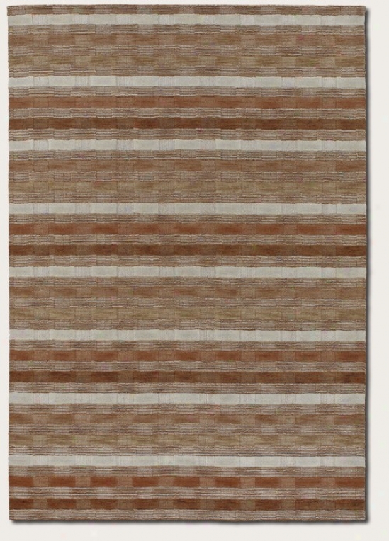 3'5&quot X 5'5&quot Area Rug Striped Pattern In Brown And Grey