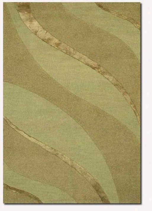 3'5&quot X 5'5&quot Contemporary Ribbons Carve Textured Cut Green Area Rug