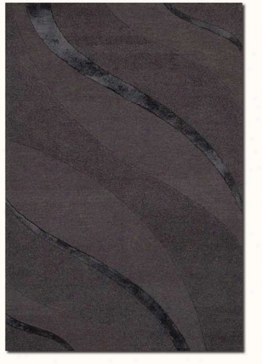 3'5&quot X 5'5&quot Contemporary Ribbona Carve Textured Cut Grey Area Rug