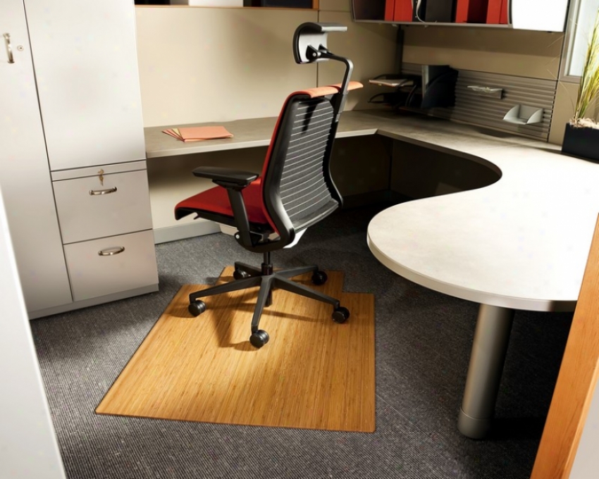 36" X 48" Naturzl Roll-up Bamboo & Hardwood Office Chair Mat
