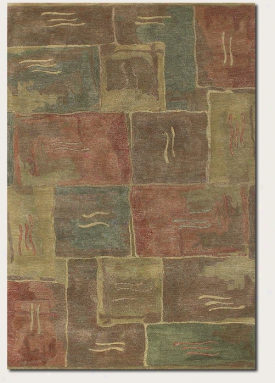 3'6&quot X 5' Area Rug Contemporary Style In Earthy Tones