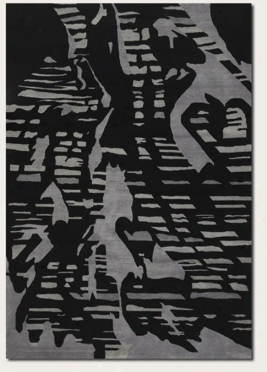 3'6&quot X 5'6&quot Area Rug Contemporary Style In Black And Grey