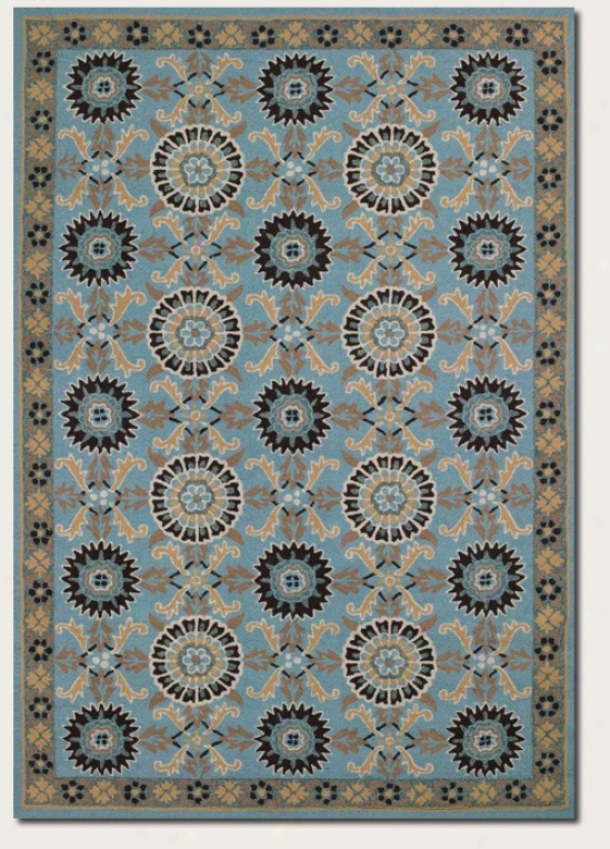 3'6&quot X 5'6&quot Area Rug Geometric Pattern In Aqua Blue