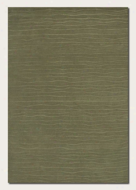 3'6&quot X 5'6&quuot Area Rug Hand Crafted Contemporary Style In Sage Green