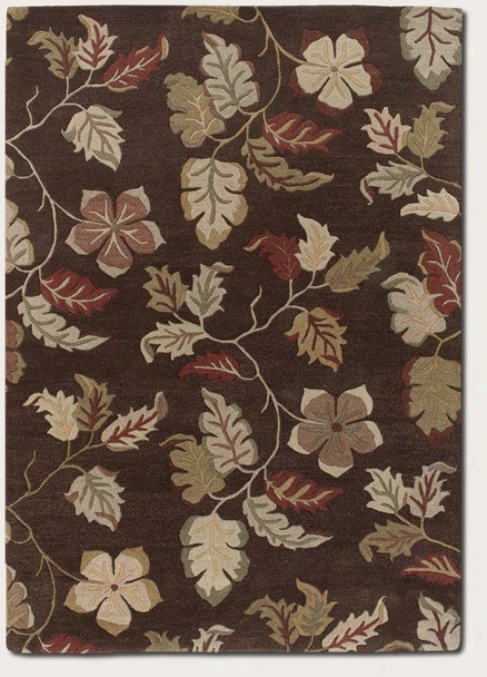 3'6&quot X 5'6&quot Area Rug Hand-crafted Floral Pattern In Mocha