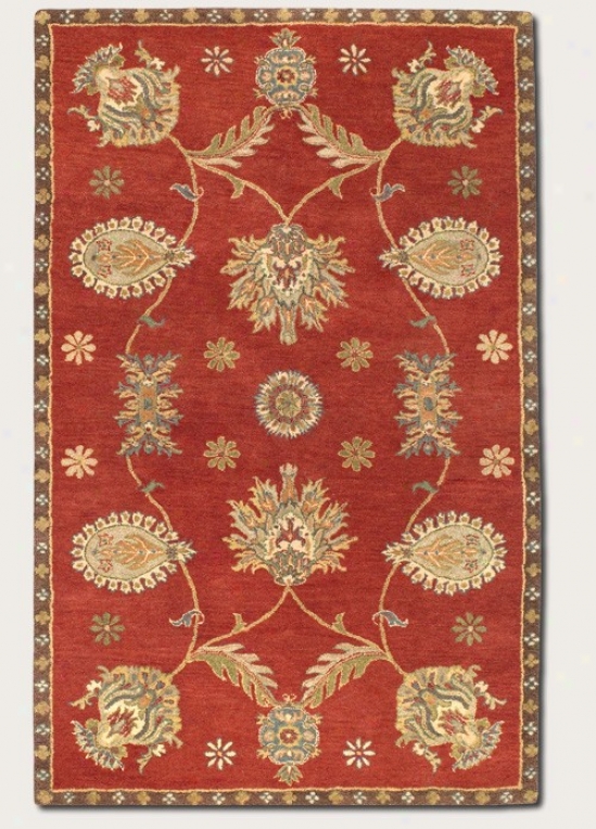 3'6&quot X 5'6&quot Area Rug Hand-crafted Large Persian Pattern In Red