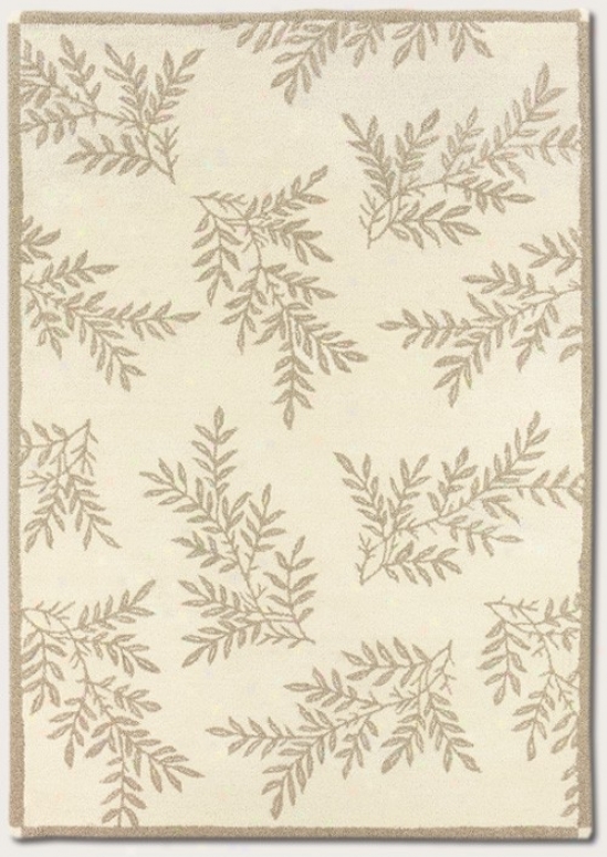3'6&quot X 5'6&quot Area Rug Laborer Crafted Pine Pattern In White
