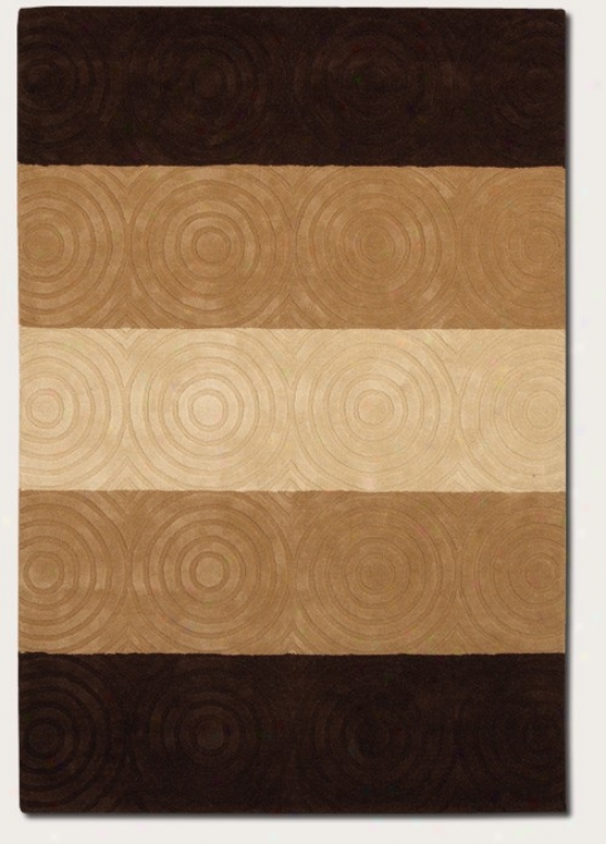 3'6&quot X 5'6&quot Area Rug Handmade Striped Design In Beige And Bronw