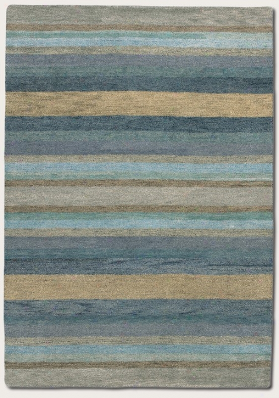 3'6&quot X 5'6&quot Area Rug Striped Pattern In Sky Blue Color