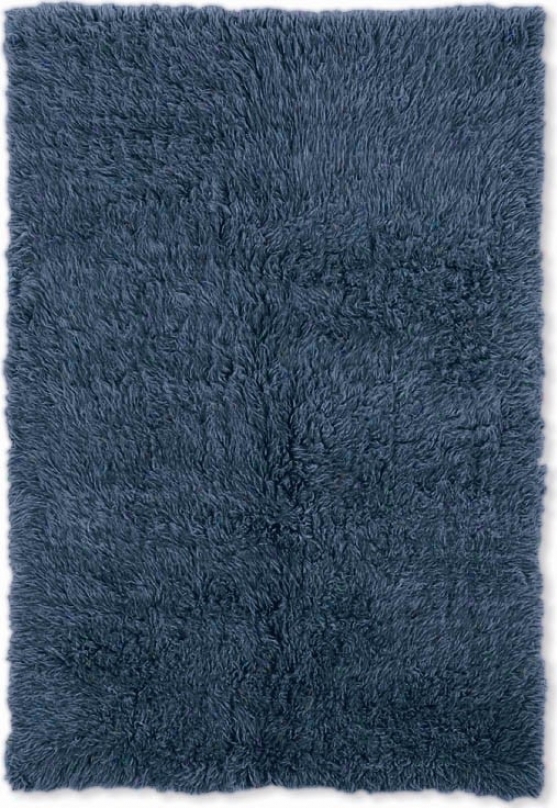 3'6&quot X 5'6&quot Hand Woven Flokati Rug In Denim Blue Color