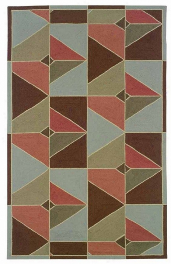 3'6&quot X 5'6&quot Indoor Outdoor Rug - Contemporary Hand Hooked Rug In Chocolate And Apricot Color