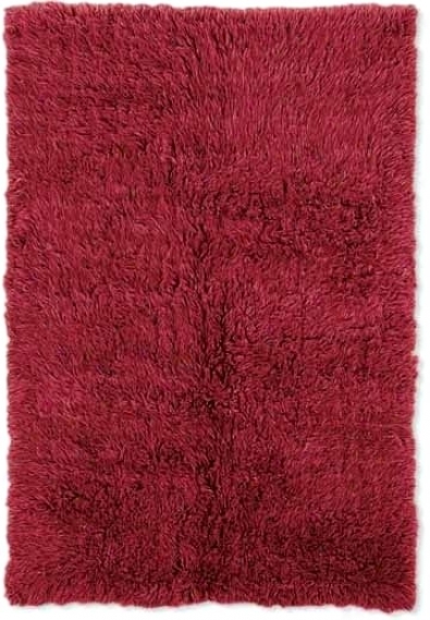 3'7&quot X 5'6&quot New Flokati Area Rug - 100% Wool Red Color