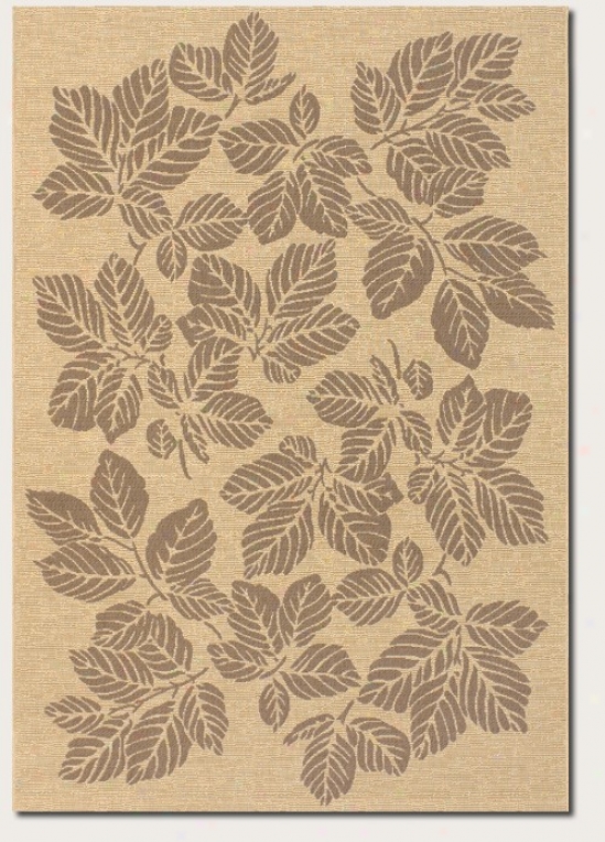 3'7&quot X 5'5&quot Area Rug Autumn Leaf Pattern In Cream And Brown