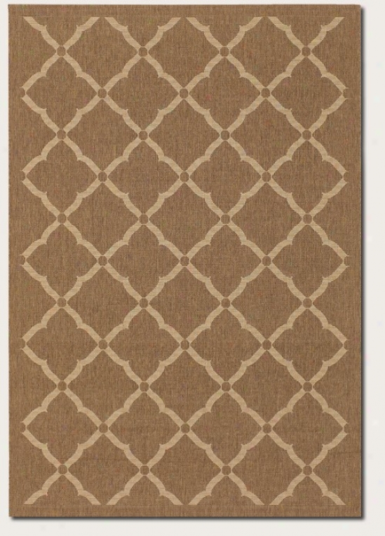 3'7&quot X 5'5&quot Area Rug Floral Grid Pattern In Gold And Cream