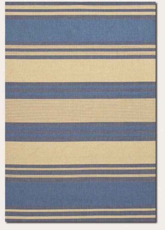 3'7&quot X 5'5&quot Area Rug Thick Stroke  Pattern In Blue And Cream