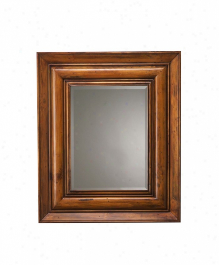 38&quotb Wall Mirror Traditional Style In Pine Distressed Finish
