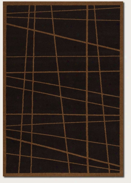 3'9&quot X 5'2&quot Area Rug Contemporary Style In Dark Brown