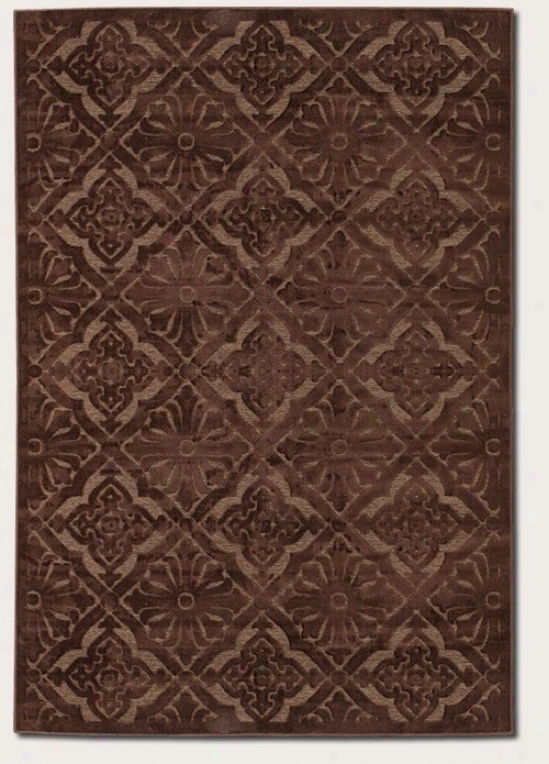 3'9&quot X 5'2&quot Area Rug Geometric Floral Pattern In Chocolate