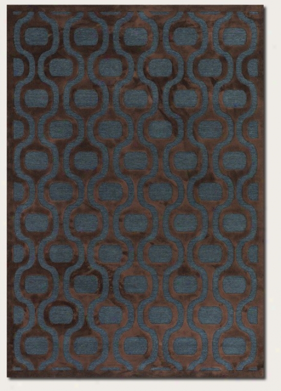 3'9&quot X 5'2&quot Area Rug Geometric Pattern In Chocolate