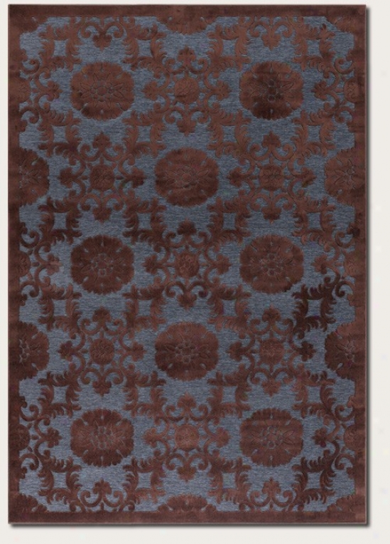 3'9&quot X 5'2&quot Area Rug Medallion Pattern Im Brown And Blue