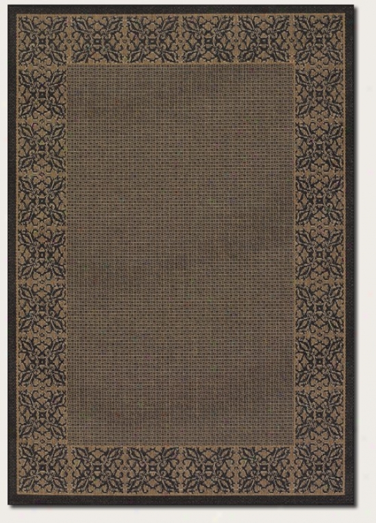 3'9&quot X 5'5&quot Area Rug Floral Pattern Border In Cocoa And Black