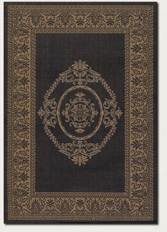 3'9&quot X 5'5&quot Area Rug Medallion Design In Black And Cocoa