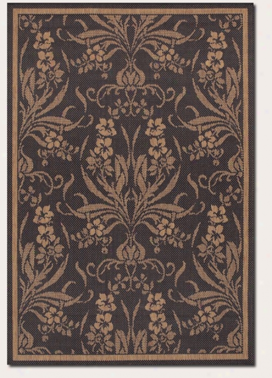 3'9&quot X 5'5&quot Area Rug aTpestry Design In Black Ane Cocoa