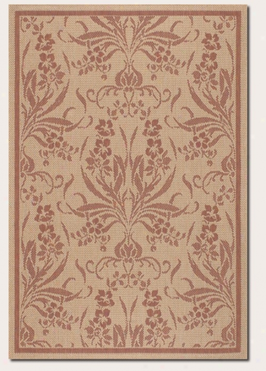 3'9&quot X 5'5&quot Area Rug Tapestry Exemplar In Terra-cotta And Natural